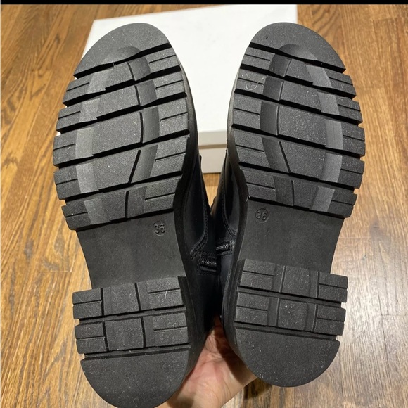 NIB Benvenuti black leather Tall combat boots zip size 36 (us 6) made in Italy - Picture 5 of 8